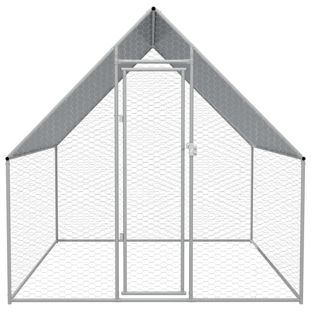 Hühnerkäfig Hühnerstall Stahl 2 x 2 x 1,92 m Auslauf Freigehege Tierkäfig Geflügelstall