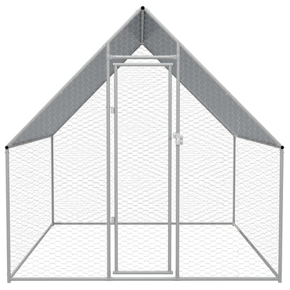 Hühnerkäfig Hühnerstall Stahl 2 x 2 x 1,92 m Auslauf Freigehege Tierkäfig Geflügelstall