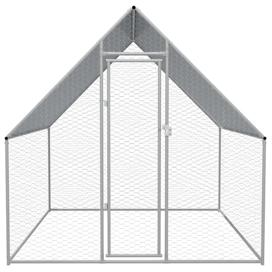Hühnerkäfig Hühnerstall Stahl 2 x 2 x 1,92 m Auslauf Freigehege Tierkäfig Geflügelstall