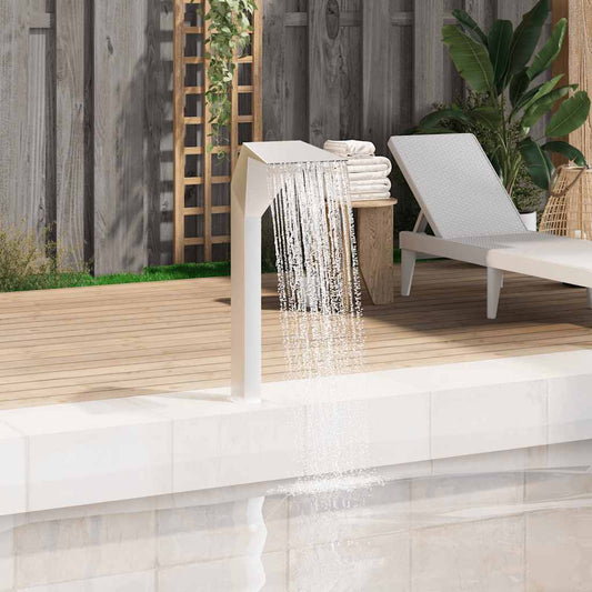 Wasserfall Pool-Fontaine Edelstahl 50x30x90 cm Silbern Gartenteich Bachlauf