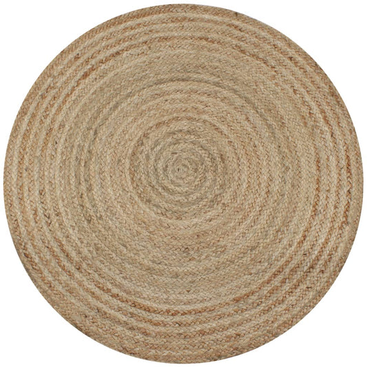 Teppich Jute Geflochten Handarbeit 120 cm Rund natur Retro Boho