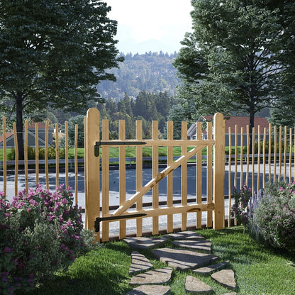 vidaXL Single-Leaf Fence Gate Hazel Wood 100x90 cm
