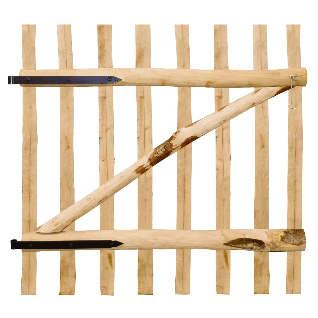 Gartentür Zauntor Einflügelig Haselnuss 100×100 cm Holztor Gartentor natur