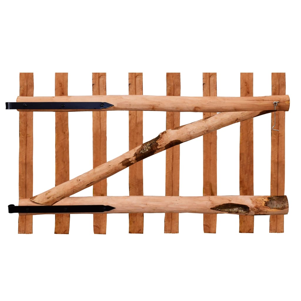 Gartentür Zauntor Einflügelig Haselnuss 100×60 cm Holztor Gartentor natur