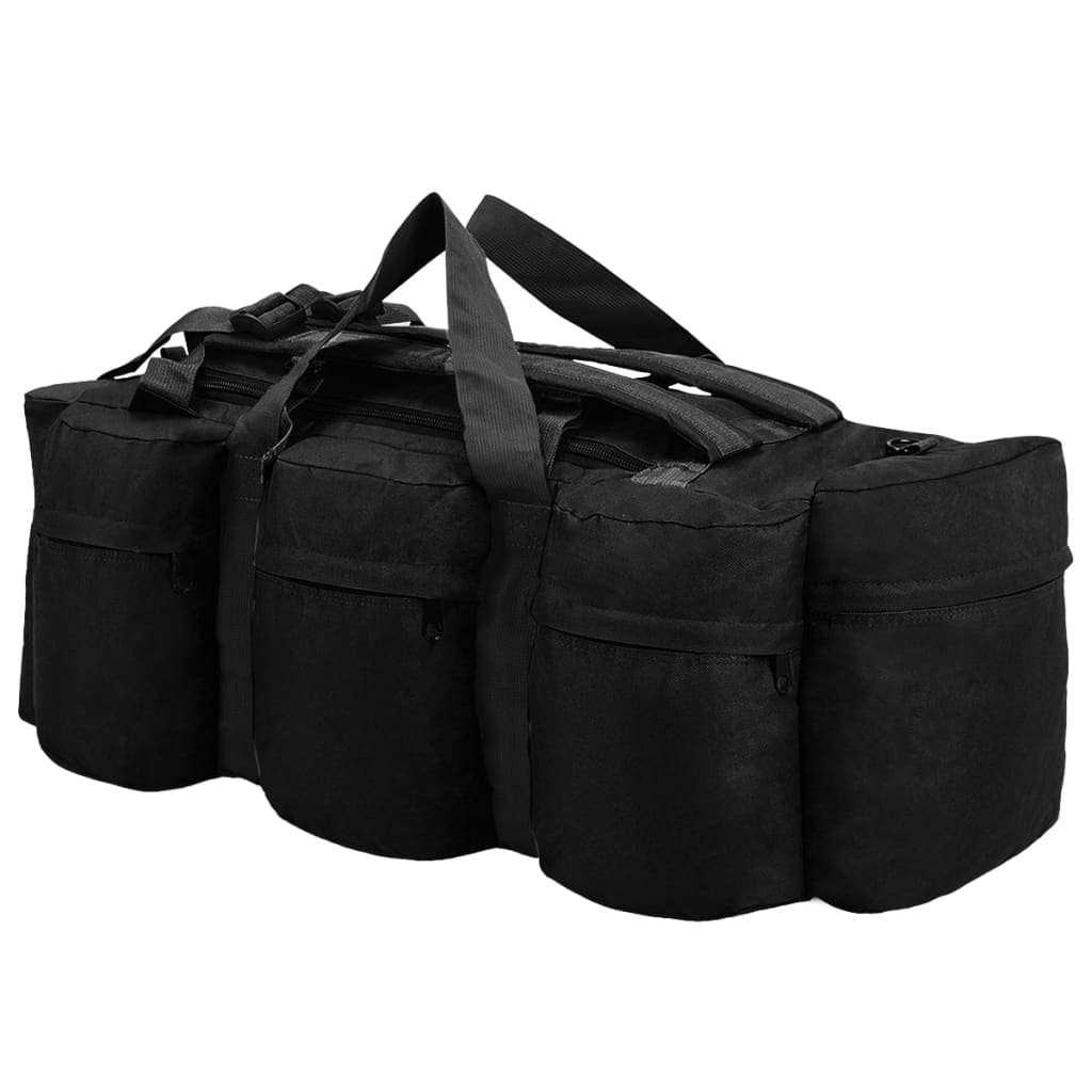 Seesack 3-in-1 Armee-Stil Schwarz 62 x 27 x 27 cm Sporttasche