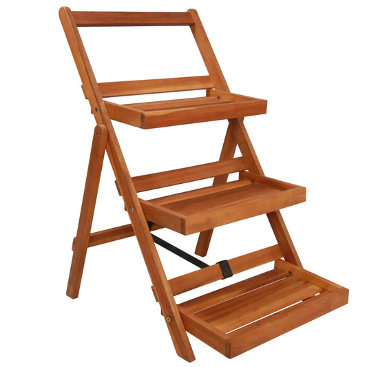 Blumenständer 3 Stufen 50 x 63 x 80 cm Massivholz Akazie Pflanzenregal Braun
