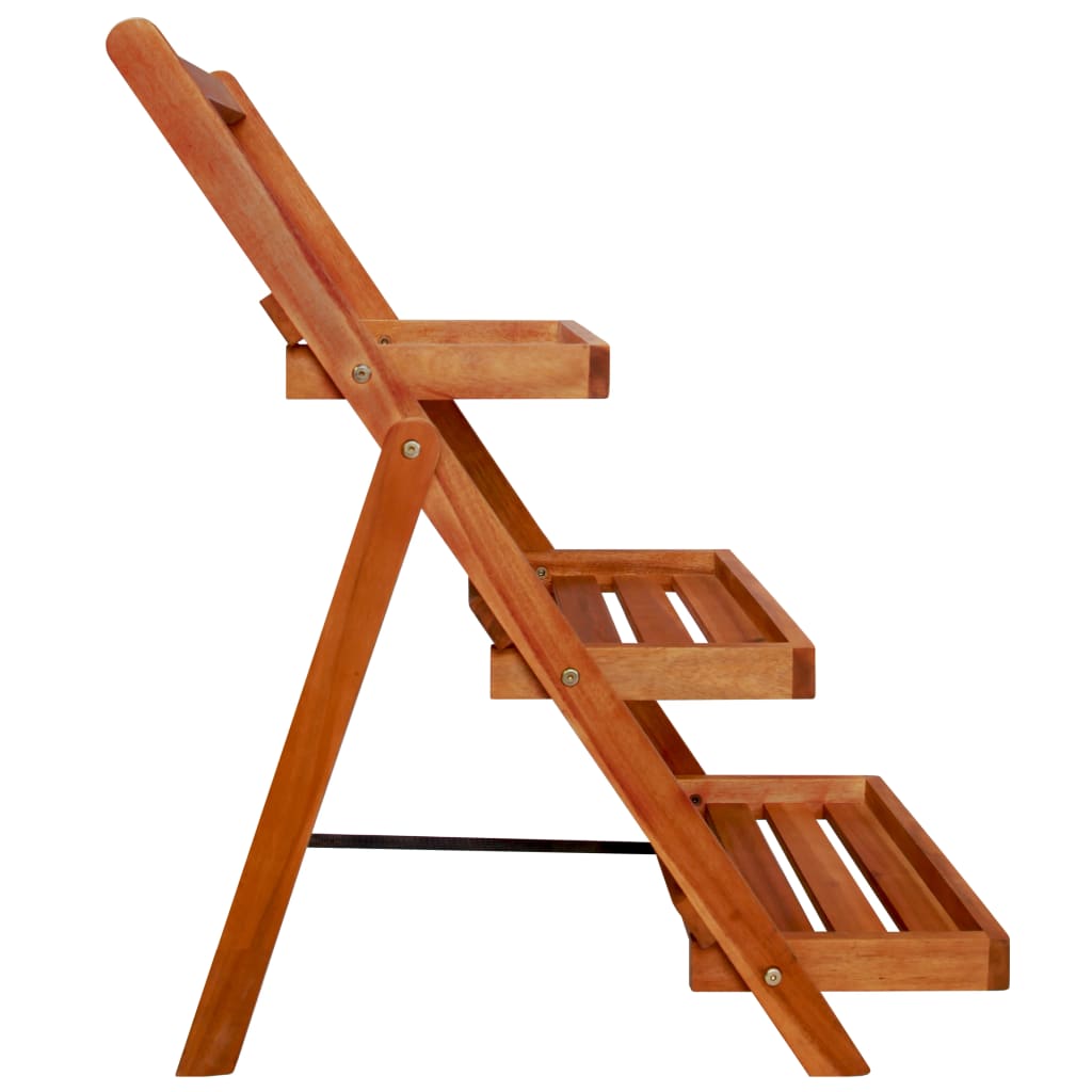 Blumenständer 3 Stufen 50 x 63 x 80 cm Massivholz Akazie Pflanzenregal Braun
