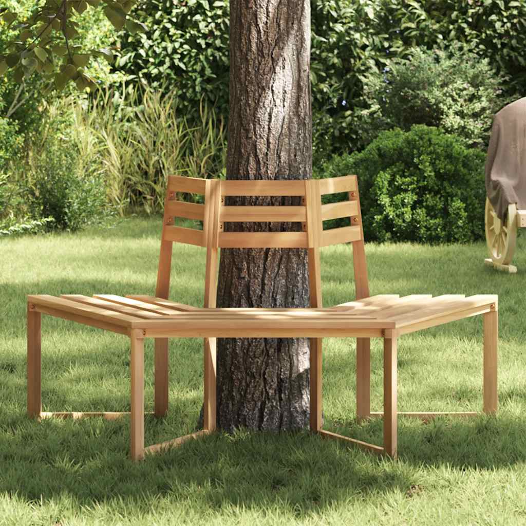 Baumbank Halb-Hexagonal 160 cm Gartenbank Massivholz Akazie