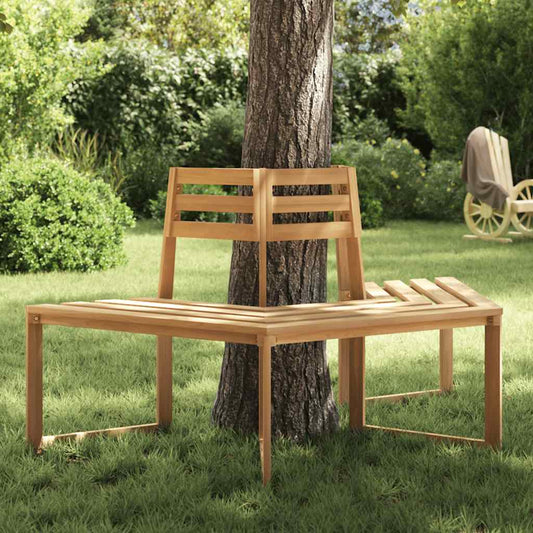 Baumbank Halb-Hexagonal 160 cm Gartenbank Massivholz Akazie