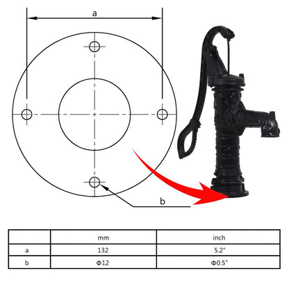 vidaXL Hand Pump with Stand, Cast Iron