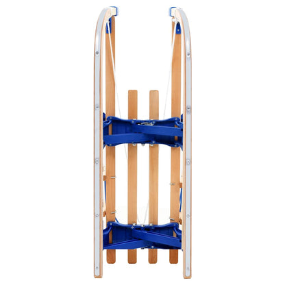 vidaXL Folding Sled with Backrest, Wood, 119 cm