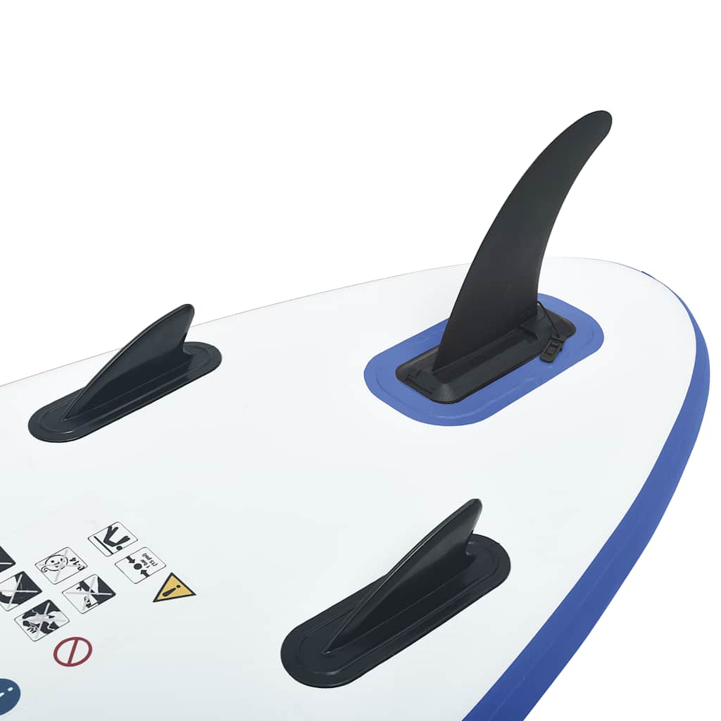 SUP Stand Up Paddelboard Set Aufblasbar Blau Weiß 300 cm Surfbrett