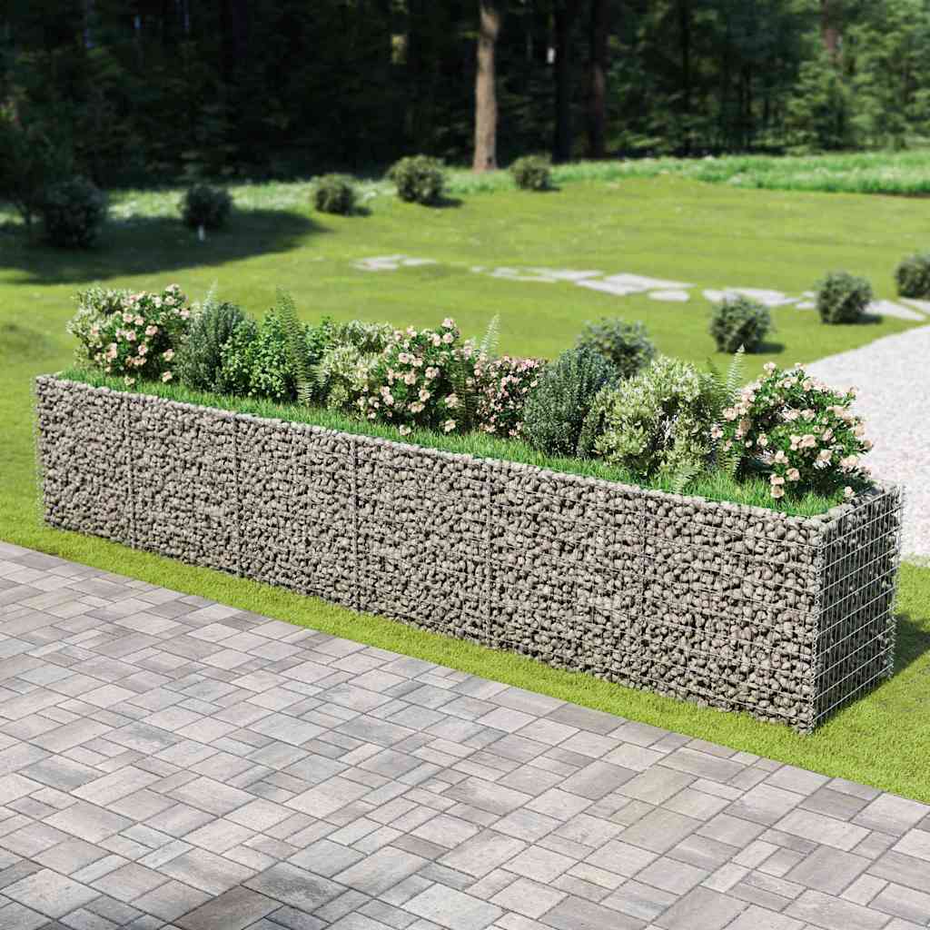 Gabionen Hochbeet Stahl 270×90×100 cm Steinkorb Pflanzkübel Blumenbeet