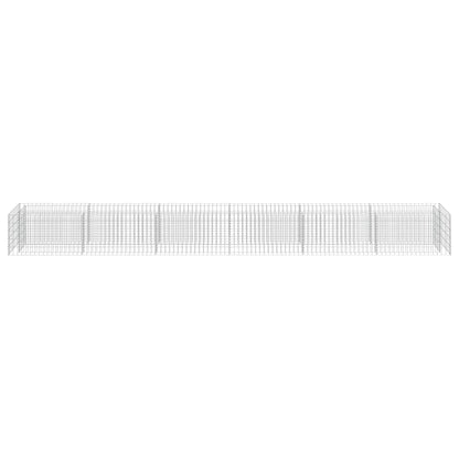 Gabion raised bed, galvanized steel, 540x50x50 cm, stone basket, flower bed, planter