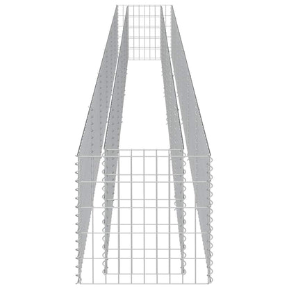 Gabion raised bed, galvanized steel, 540x50x50 cm, stone basket, flower bed, planter