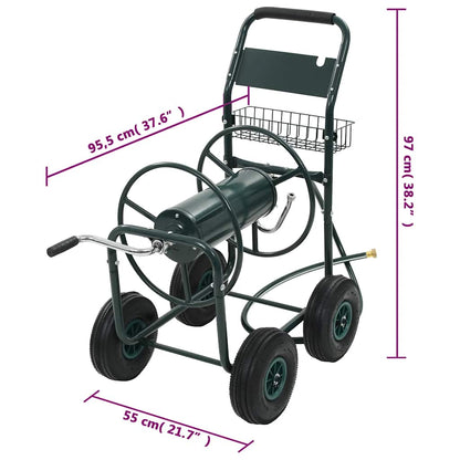 Schlauchwagen 1/2" Anschluss Schlauchaufroller 75 m Stahl Gartenschlauchwagen