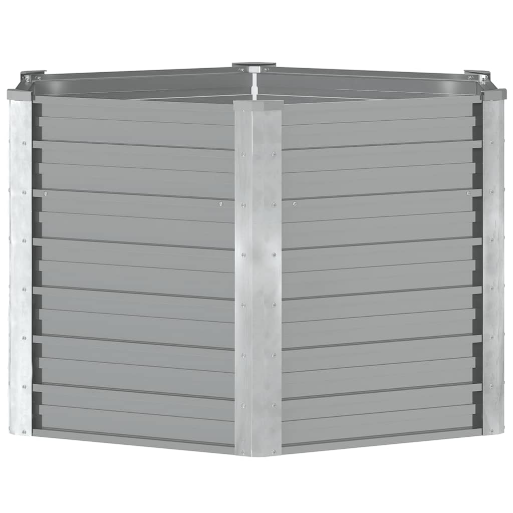 Garten-Hochbeet Verzinkter Stahl Grau 129x129x77 cm Pflanzkasten Blumenkübel