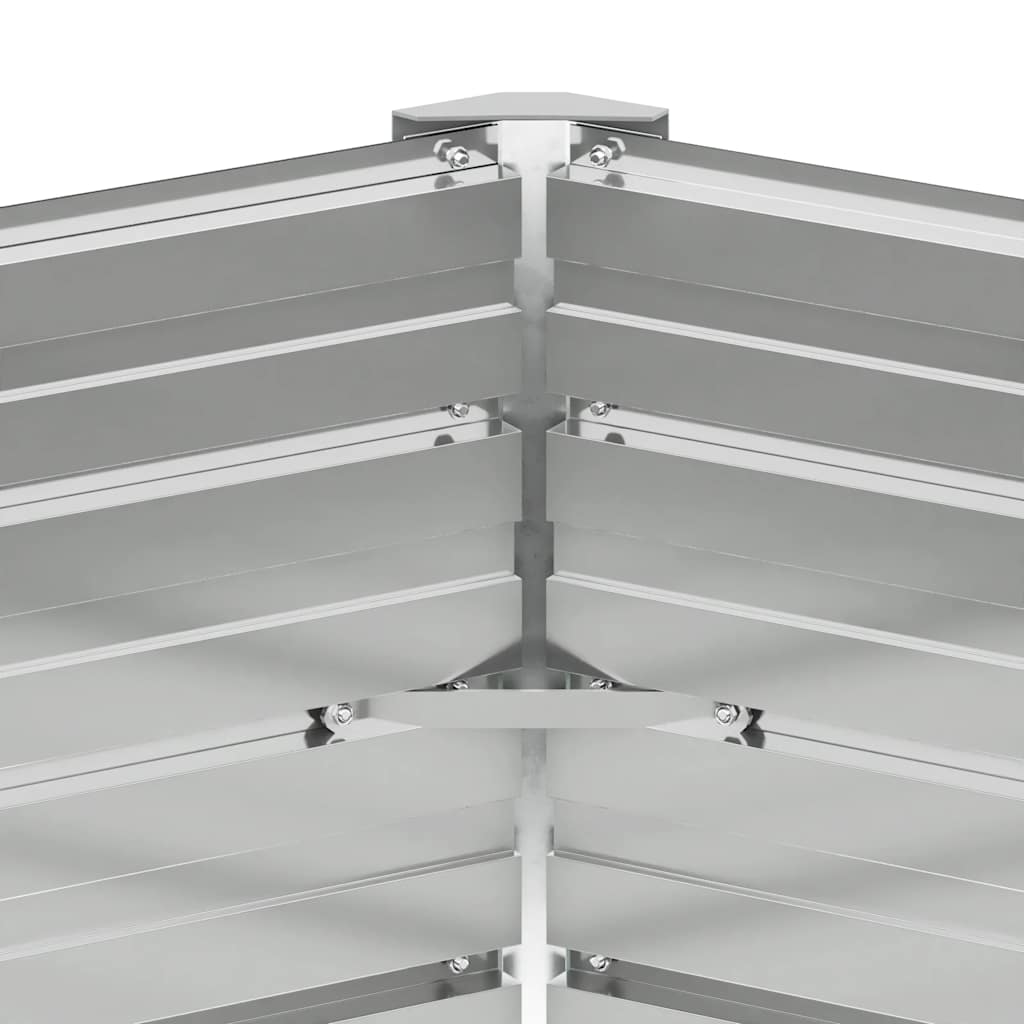 Garten-Hochbeet Verzinkter Stahl Grau 129x129x77 cm Pflanzkasten Blumenkübel