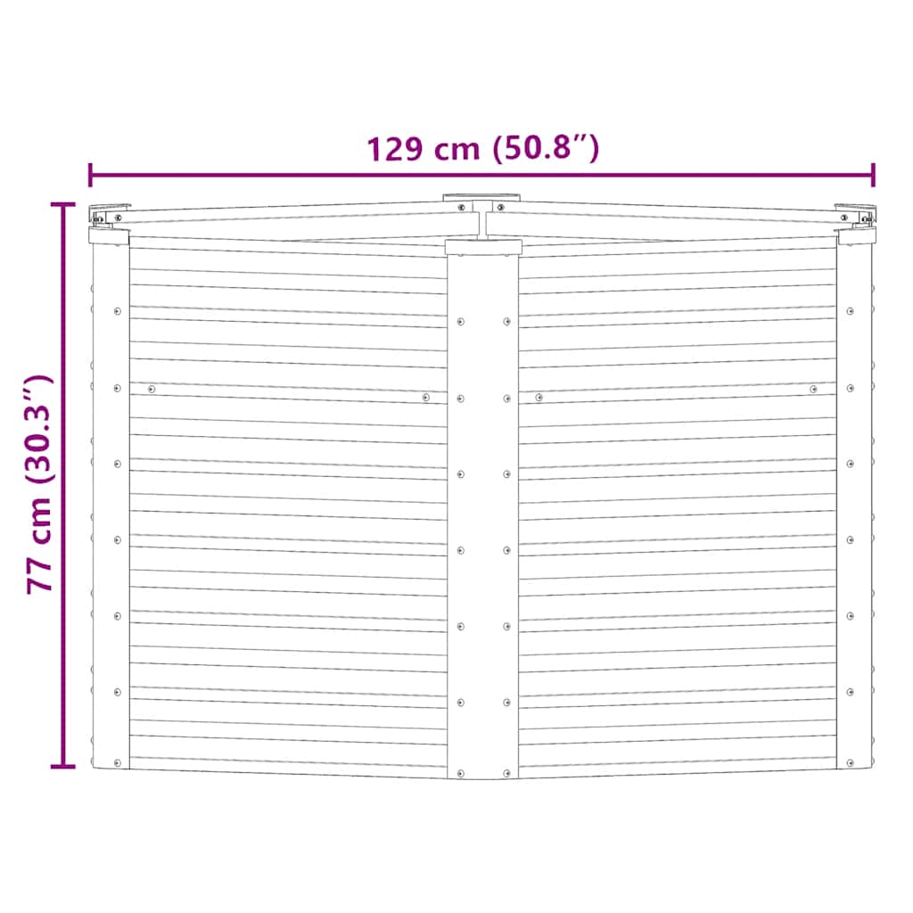 Garten-Hochbeet Verzinkter Stahl Grau 129x129x77 cm Pflanzkasten Blumenkübel