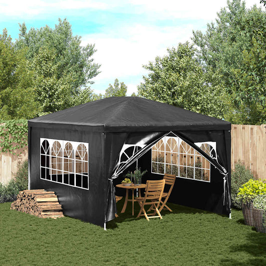 Partyzelt 3x4 m Anthrazit Pavillon mit Seitenwänden Festpavillon Gartenpavillon