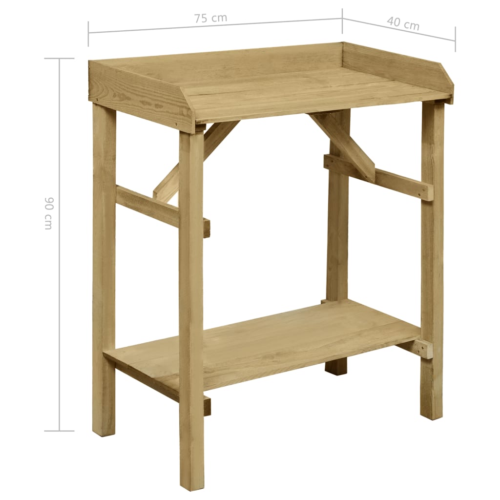 vidaXL Planting Table, Impregnated Pine Wood, 75 x 40 x 90 cm