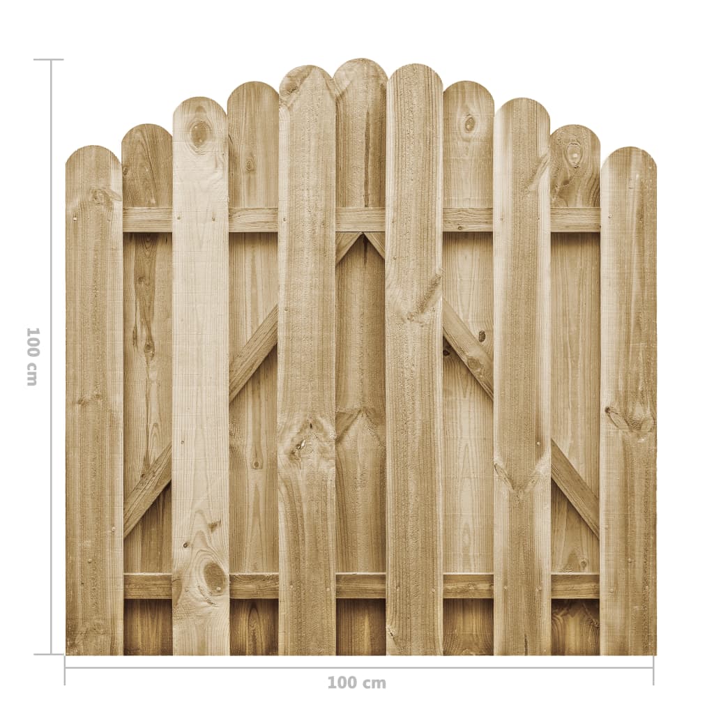 Gartentor Kiefernholz imprägniert 100 x 100 cm Gartentür Holztür Holztor