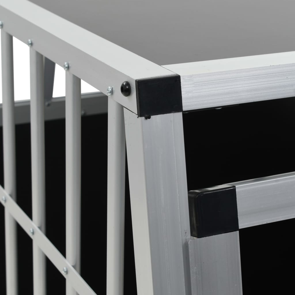 Hundetransportbox mit Einzeltür 65 x 91 x 69,5 cm Alu Reisebox Auto Hundebox