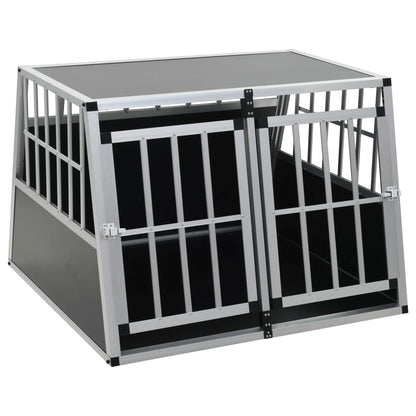 Dog transport box with double doors 94 x 88 x 69 cm aluminum travel box car dog box