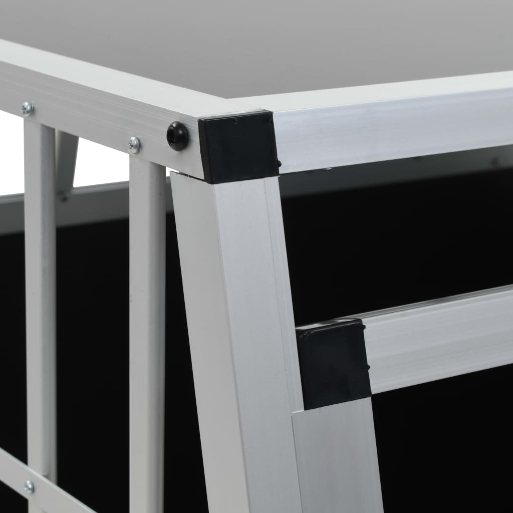 Hundetransportbox mit Doppeltür 94 x 88 x 69 cm Alu Reisebox Auto Hundebox