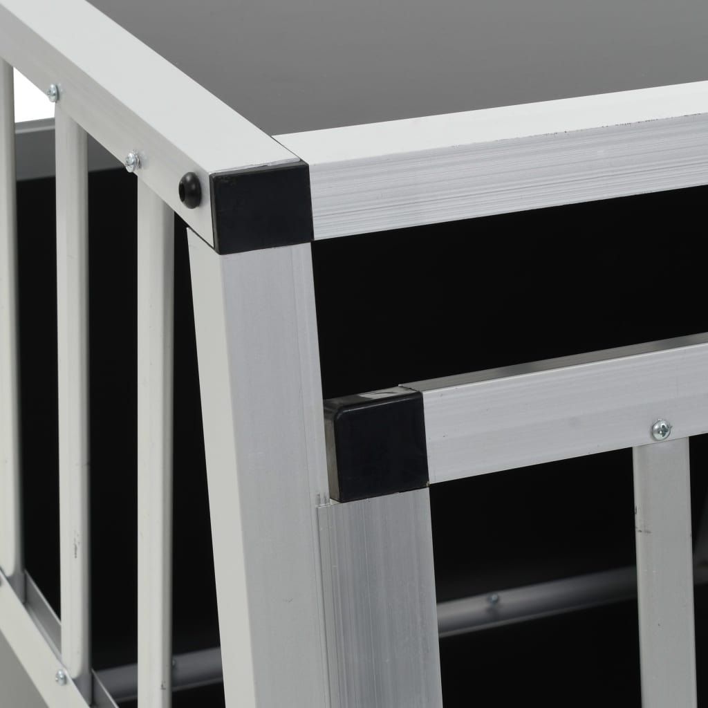 Hundetransportbox mit Einzeltür 54 x 69 x 50 cm Alu Reisebox Auto Hundebox