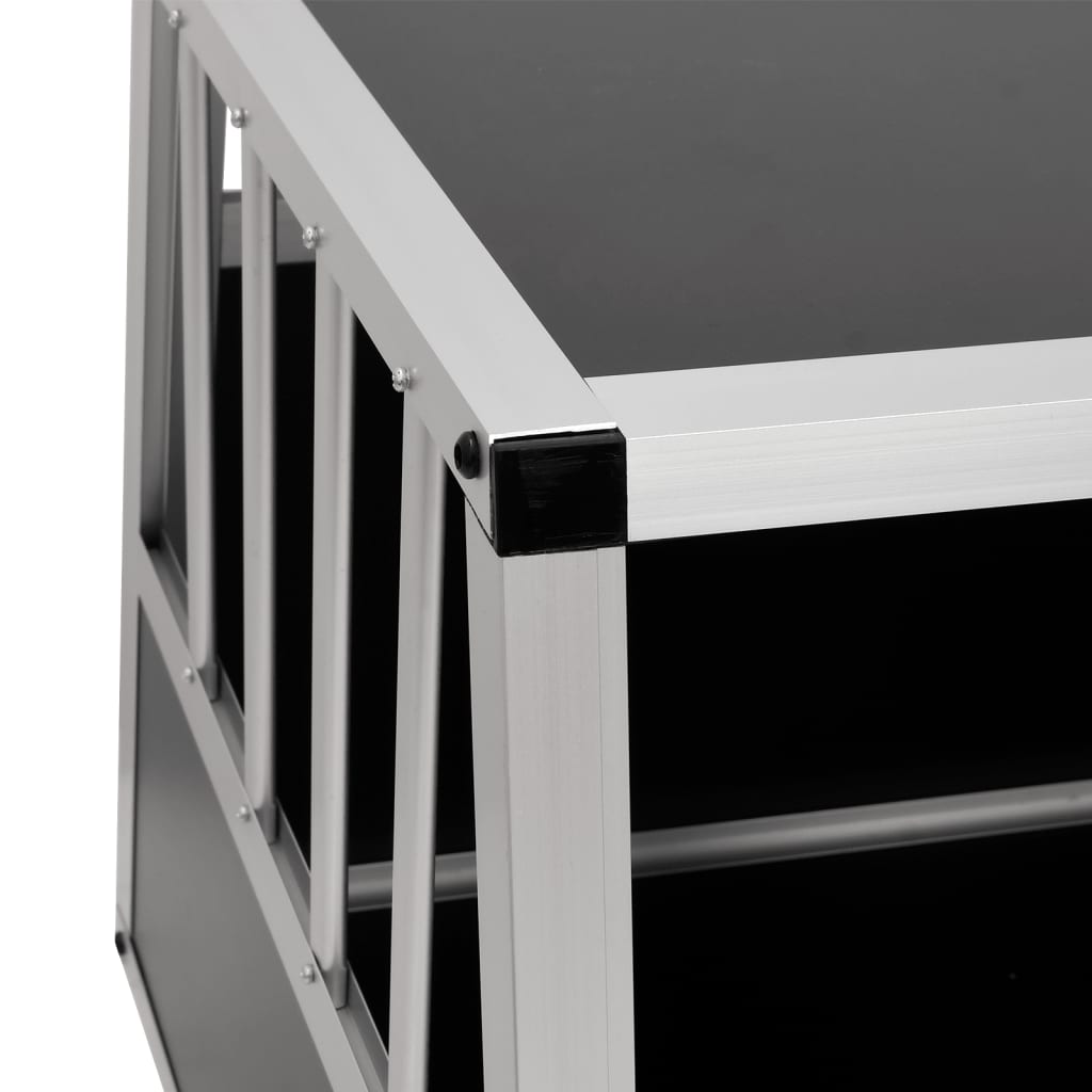 Hundetransportbox mit Doppeltür 89 x 69 x 50 cm Alu Reisebox Auto Hundebox