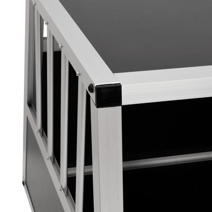 Dog transport box with double doors 89 x 69 x 50 cm aluminum travel box car dog box