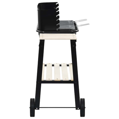Holzkohlegrill Standgrill höhenverstellbar mit Ablagen und Rädern