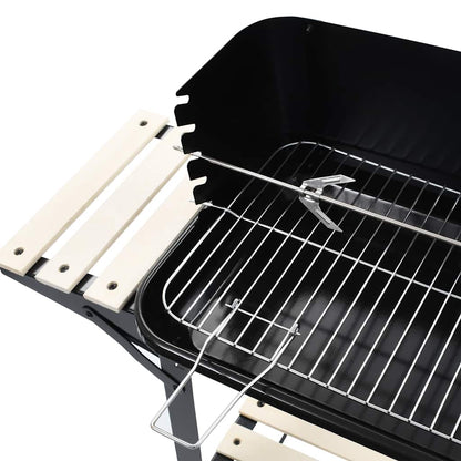 Holzkohlegrill Standgrill höhenverstellbar mit Ablagen und Rädern
