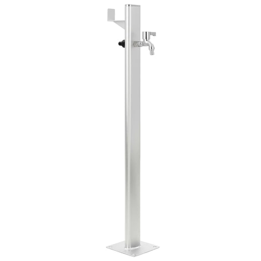 Garten-Wassersäule Aluminium 7 x 3 x 95 cm silber Zapfsäule Wasserspender