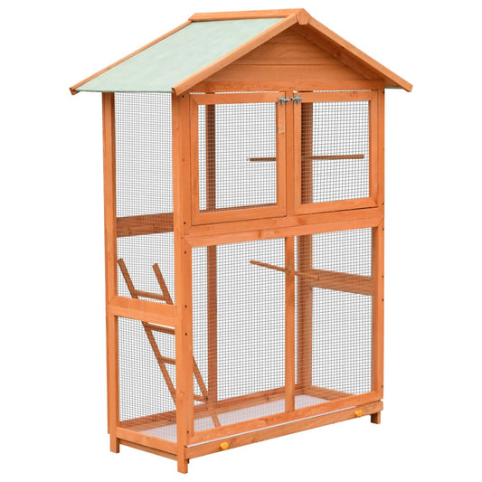 Vogelkäfig Kiefer Tannenholz Massiv 120 x 60 x 168 cm Vogelhaus Voliere