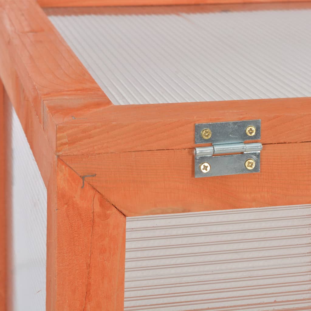 Anzuchtgewächshaus Holz 75x47x109 cm Braun Kräuter-Gewächshaus Minigewächshaus