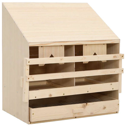 Abrollnest Hühner 2-fach Legenest Holz 63x40x65 cm Schrägdach Eierfach
