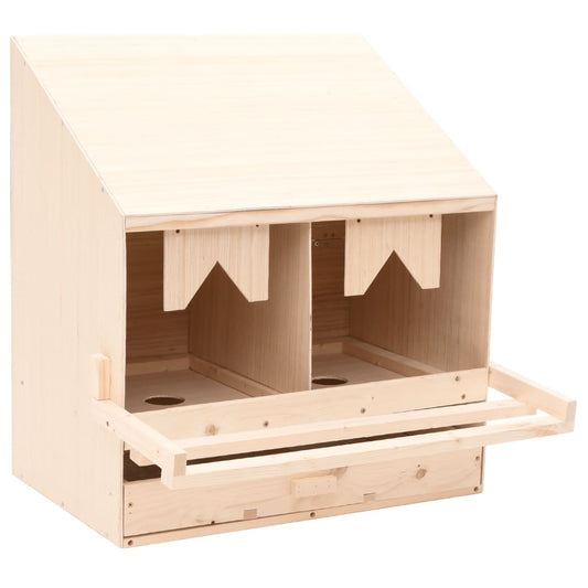 Legenest Hühnernest 2 Fächer 63 x 40 x 65 cm Massivholz Kiefer+ MDF Abrollnest natur