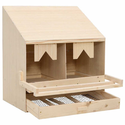 Abrollnest Hühner 2-fach Legenest Holz 63x40x65 cm Schrägdach Eierfach