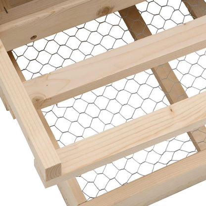 Abrollnest Hühner 2-fach Legenest Holz 63x40x65 cm Schrägdach Eierfach