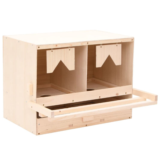 Legenest Hühnernest 2 Fächer 63 x 40 x 45 cm Massivholz Kiefer + MDF Abrollnest natur