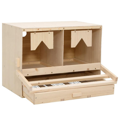 Abrollnest Hühner 2-fach Legenest Holz 63x40x45 cm Flachdach Eierfach