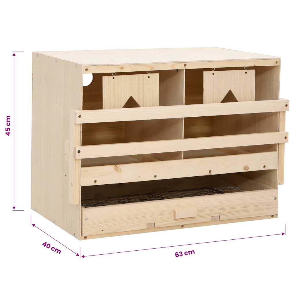 Abrollnest Hühner 2-fach Legenest Holz 63x40x45 cm Flachdach Eierfach