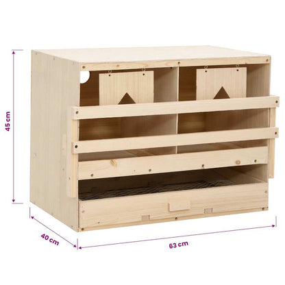 Abrollnest Hühner 2-fach Legenest Holz 63x40x45 cm Flachdach Eierfach