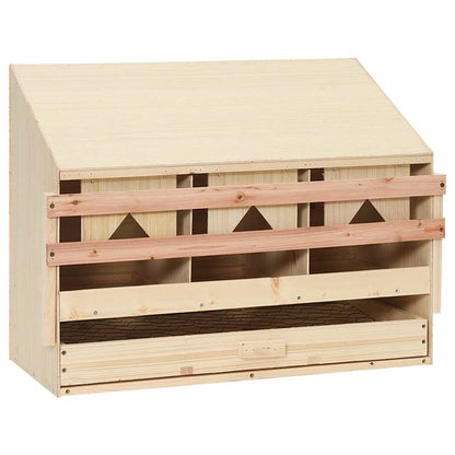 Abrollnest Hühner 3-fach Legenest Holz 72x33x54 cm Schrägdach Eierfach
