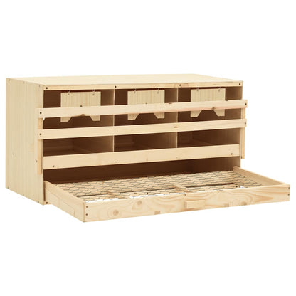 Abrollnest Hühner 3-fach Legenest Holz 72x33x38 cm Eiersammelschublade