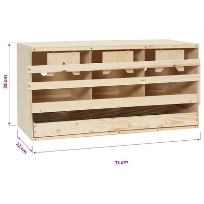 Abrollnest Hühner 3-fach Legenest Holz 72x33x38 cm Eiersammelschublade