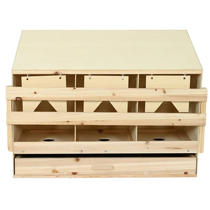 Abrollnest Hühner 3-fach Legenest Holz 93x40x65 cm Schrägdach Eierfach