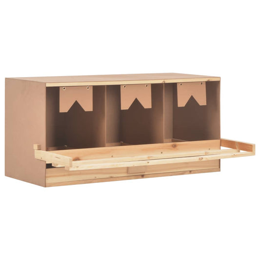 Legenest Hühnernest 3 Fächer 96 x 40 x 45 cm Massivholz Kiefer + MDF Abrollnest natur